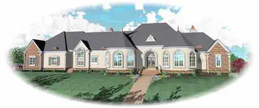 Traditional house plans 6-1899 - front exterior, 6,739 sq ft, 4 bed, 4 bath house plans | Monster House Plans