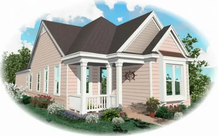 Southern house plans 6-191 - front exterior, 1,209 sq ft, 2 bed, 2 bath house plans | Monster House Plans