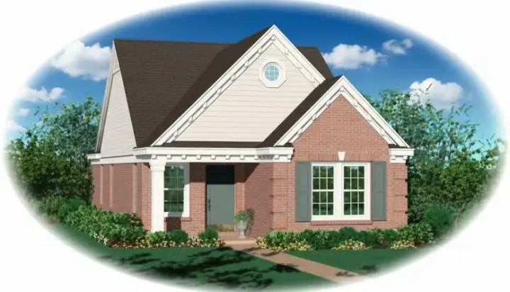 European house plans 6-192 - front exterior, 1,193 sq ft, 2 bed, 2 bath house plans | Monster House Plans