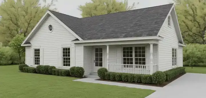 Traditional house plans 6-1920 - front exterior, 1,027 sq ft, 3 bed, 2 bath house plans | Monster House Plans