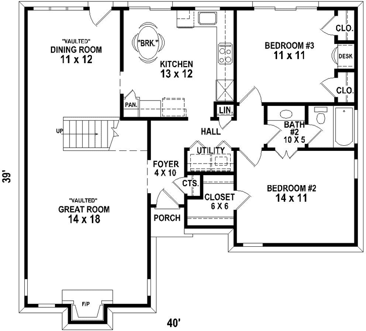 Main Floor Plan: 6-1933