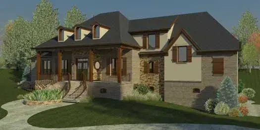 European house plans 6-1935 - front exterior, 4,665 sq ft, 4 bed, 3 bath house plans | Monster House Plans