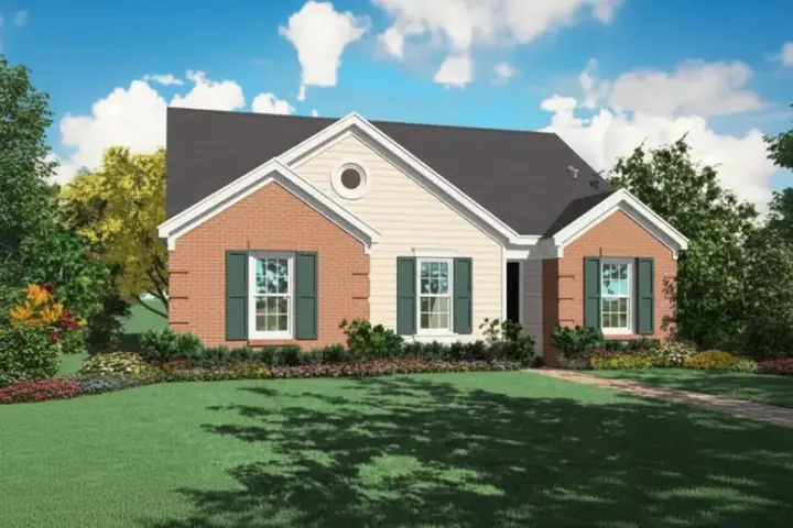 Traditional house plans 6-196 - front exterior, 1,257 sq ft, 3 bed, 2 bath house plans | Monster House Plans
