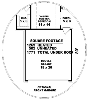 European Style Home Design Plan: 6-198