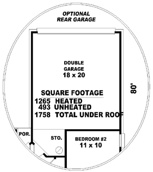 European Style Home Design Plan: 6-198