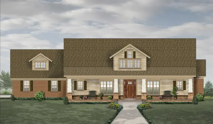 Craftsman house plans 6-1990 - front exterior, 2,327 sq ft, 4 bed, 3 bath house plans | Monster House Plans