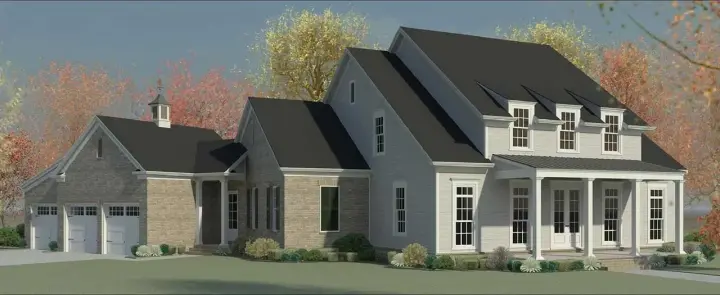 Modern Farmhouse house plans 6-1999 - front exterior, 3,803 sq ft, 4 bed, 4 bath house plans | Monster House Plans