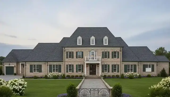 Southern Colonial house plans 6-2017 - front exterior, 7,257 sq ft, 6 bed, 6 bath house plans | Monster House Plans