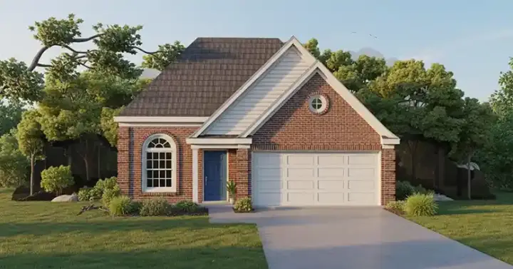 Southern house plans 6-205 - front exterior, 1,274 sq ft, 3 bed, 2 bath house plans | Monster House Plans