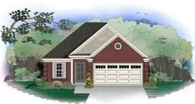 European house plans 6-206 - front exterior, 1,224 sq ft, 3 bed, 2 bath house plans | Monster House Plans