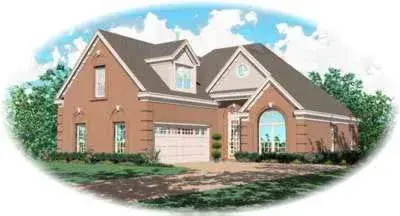 European house plans 6-207 - front exterior, 1,661 sq ft, 3 bed, 2 bath house plans | Monster House Plans