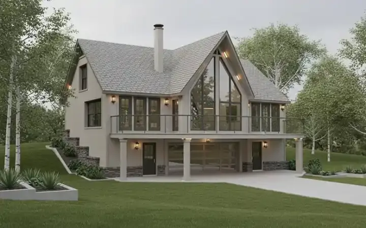 Contemporary house plans 6-213 - front exterior, 1,842 sq ft, 3 bed, 3 bath house plans | Monster House Plans