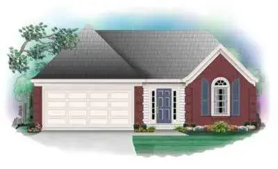 European house plans 6-221 - front exterior, 1,346 sq ft, 3 bed, 2 bath house plans | Monster House Plans