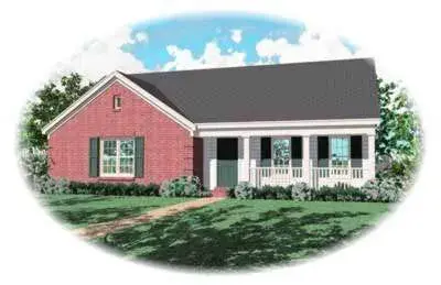 Country house plans 6-226 - front exterior, 1,289 sq ft, 3 bed, 2 bath house plans | Monster House Plans