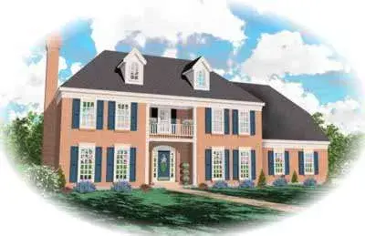 Georgian house plans 6-227 - front exterior, 2,404 sq ft, 3 bed, 2 bath house plans | Monster House Plans