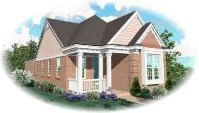 Cottage house plans 6-234 - front exterior, 1,283 sq ft, 2 bed, 2 bath house plans | Monster House Plans