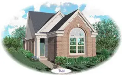 European house plans 6-242 - front exterior, 1,290 sq ft, 3 bed, 2 bath house plans | Monster House Plans