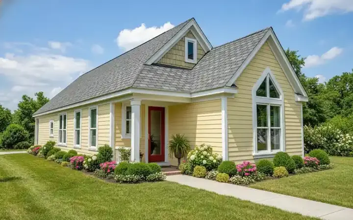 Cottage house plans 6-243 - front exterior, 1,297 sq ft, 2 bed, 2 bath house plans | Monster House Plans