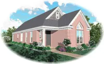 European house plans 6-244 - front exterior, 1,305 sq ft, 2 bed, 2 bath house plans | Monster House Plans