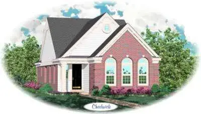 European house plans 6-246 - front exterior, 1,275 sq ft, 3 bed, 2 bath house plans | Monster House Plans