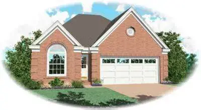 Traditional house plans 6-252 - front exterior, 1,363 sq ft, 3 bed, 2 bath house plans | Monster House Plans