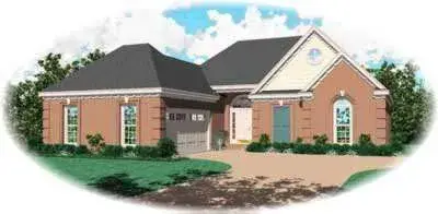 Southern house plans 6-258 - front exterior, 1,352 sq ft, 3 bed, 2 bath house plans | Monster House Plans