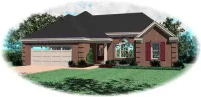 Traditional house plans 6-261 - front exterior, 1,362 sq ft, 3 bed, 2 bath house plans | Monster House Plans