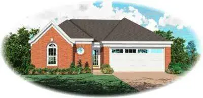 Traditional house plans 6-265 - front exterior, 1,430 sq ft, 3 bed, 2 bath house plans | Monster House Plans