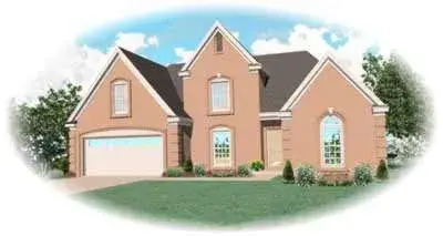 European house plans 6-266 - front exterior, 2,134 sq ft, 3 bed, 2 bath house plans | Monster House Plans
