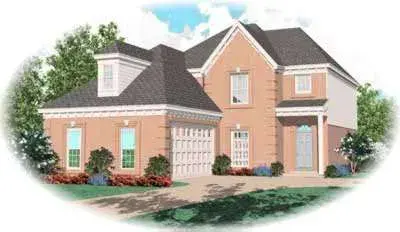 European house plans 6-267 - front exterior, 1,821 sq ft, 3 bed, 2 bath house plans | Monster House Plans