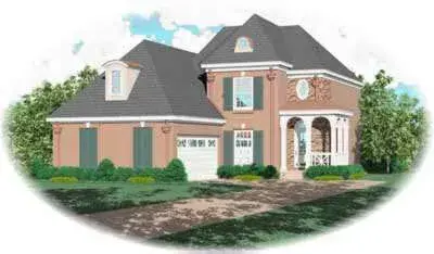 European house plans 6-271 - front exterior, 2,249 sq ft, 3 bed, 2 bath house plans | Monster House Plans