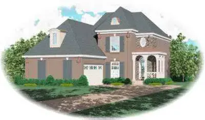 European house plans 6-274 - front exterior, 2,273 sq ft, 4 bed, 2 bath house plans | Monster House Plans