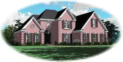 European house plans 6-281 - front exterior, 2,294 sq ft, 3 bed, 2 bath house plans | Monster House Plans