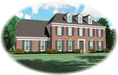 Southern Colonial house plans 6-287 - front exterior, 2,684 sq ft, 4 bed, 3 bath house plans | Monster House Plans