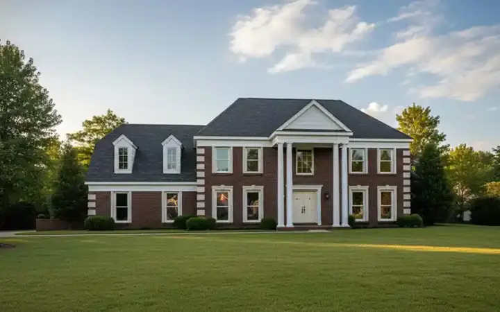 Georgian house plans 6-295 - front exterior, 2,956 sq ft, 4 bed, 3 bath house plans | Monster House Plans