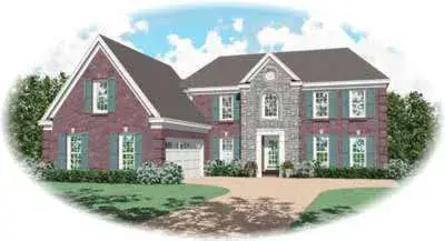 Southern Colonial house plans 6-298 - front exterior, 2,178 sq ft, 4 bed, 2 bath house plans | Monster House Plans