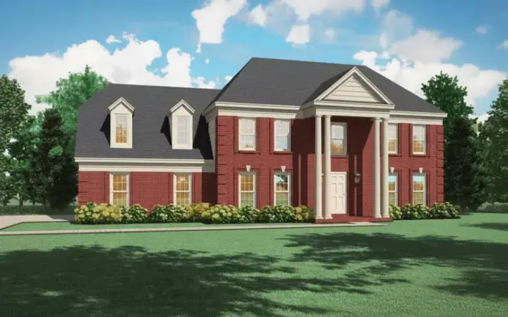Southern Colonial house plans 6-305 - front exterior, 2,302 sq ft, 4 bed, 3 bath house plans | Monster House Plans