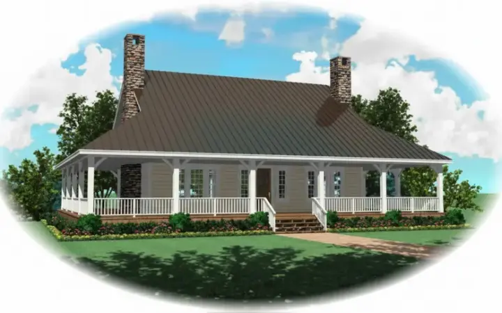 Country house plans 6-313 - front exterior, 2,207 sq ft, 3 bed, 2 bath house plans | Monster House Plans