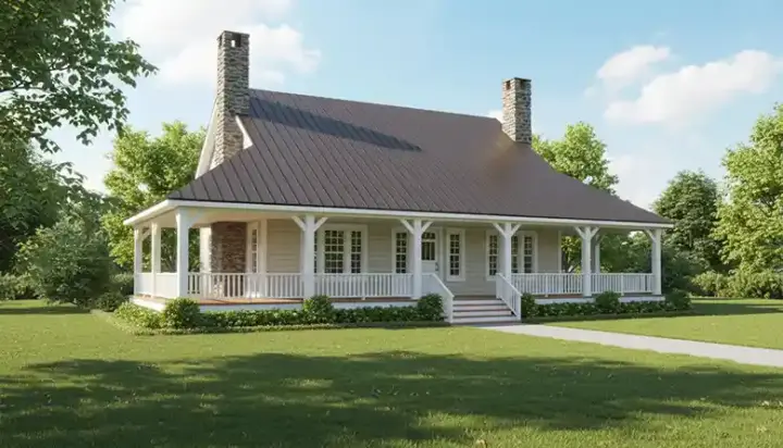 Country house plans 6-316 - front exterior, 2,200 sq ft, 3 bed, 2 bath house plans | Monster House Plans