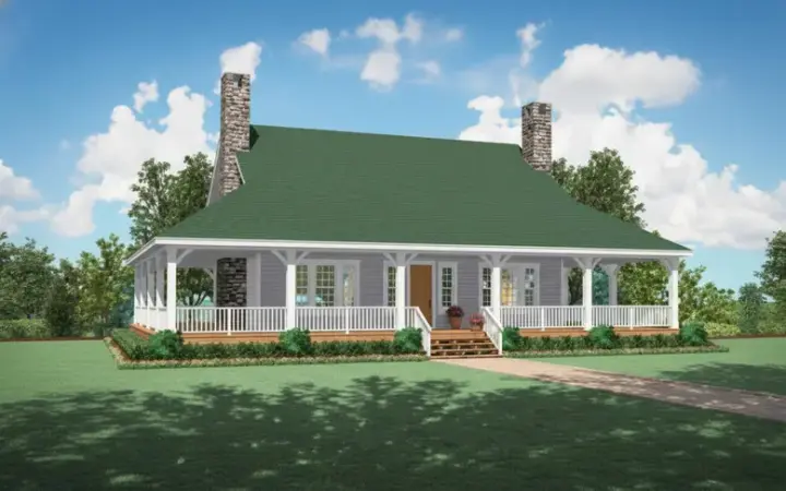 Country house plans 6-318 - front exterior, 2,386 sq ft, 3 bed, 2 bath house plans | Monster House Plans