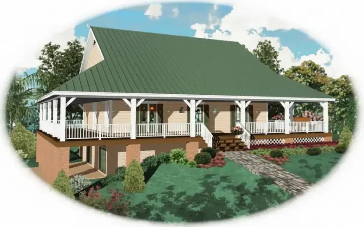 Country house plans 6-321 - front exterior, 2,400 sq ft, 3 bed, 2 bath house plans | Monster House Plans