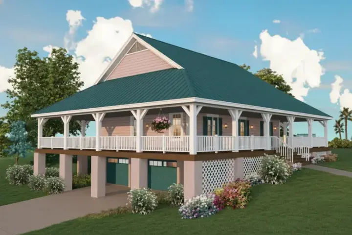 Country house plans 6-322 - front exterior, 2,400 sq ft, 3 bed, 2 bath house plans | Monster House Plans