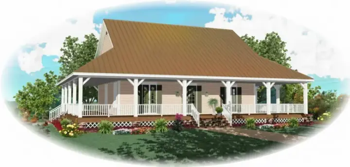 Country house plans 6-324 - front exterior, 2,400 sq ft, 3 bed, 2 bath house plans | Monster House Plans