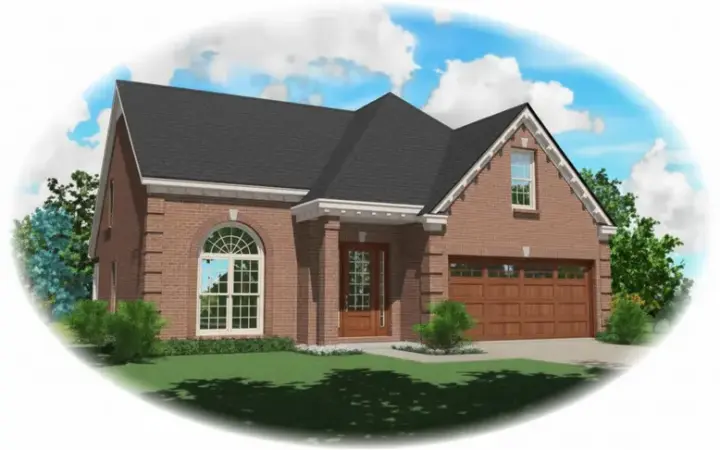 European house plans 6-331 - front exterior, 2,377 sq ft, 2 bed, 2 bath house plans | Monster House Plans