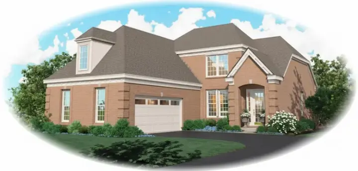 European house plans 6-345 - front exterior, 2,002 sq ft, 3 bed, 2 bath house plans | Monster House Plans