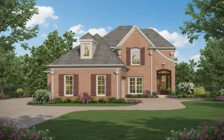French Country house plans 6-357 - front exterior, 2,566 sq ft, 3 bed, 2 bath house plans | Monster House Plans