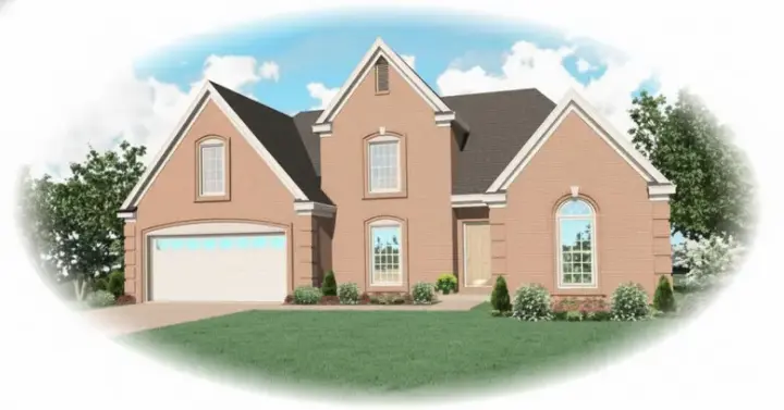 European house plans 6-361 - front exterior, 2,224 sq ft, 3 bed, 2 bath house plans | Monster House Plans