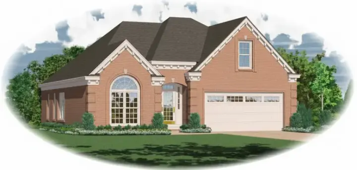 European house plans 6-374 - front exterior, 1,918 sq ft, 3 bed, 2 bath house plans | Monster House Plans