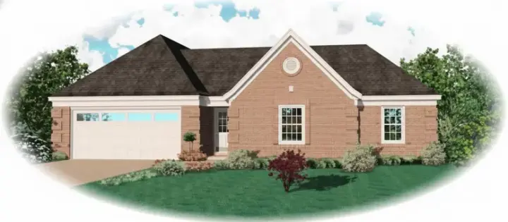 Traditional house plans 6-383 - front exterior, 1,501 sq ft, 3 bed, 2 bath house plans | Monster House Plans