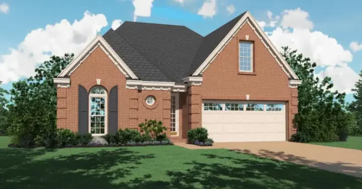 European house plans 6-387 - front exterior, 1,809 sq ft, 3 bed, 2 bath house plans | Monster House Plans